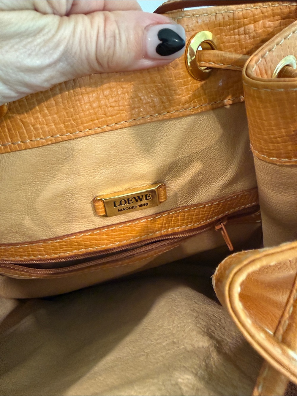 Loewe Vintage Leather Drawstring Bucket Shoulder Bag Authentic COA Project - Picture 14 of 15